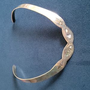"Silver" Cuff Necklace with Abalone Inlay